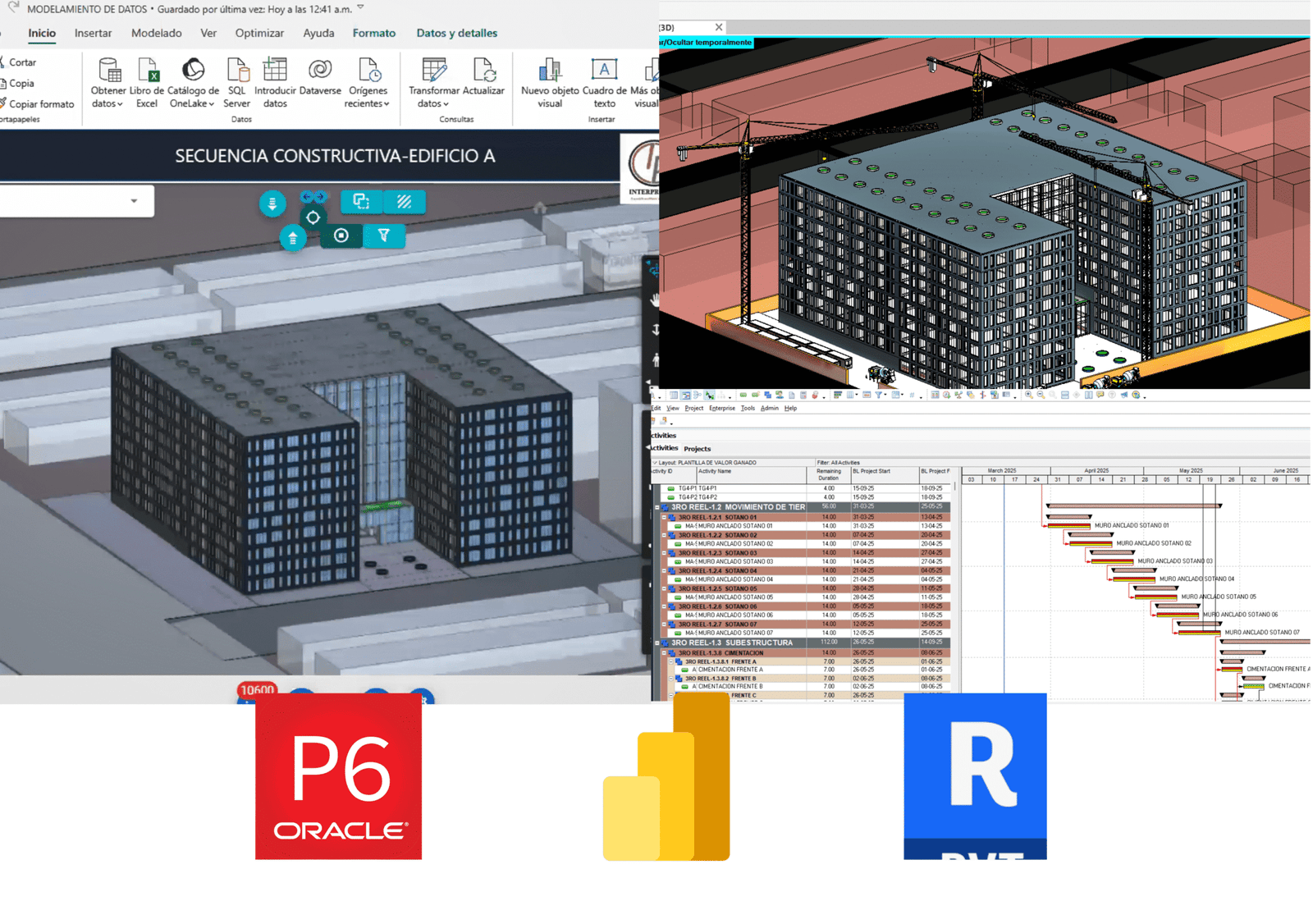 Simulación 4D con Power BI + BIM en Edificaciones